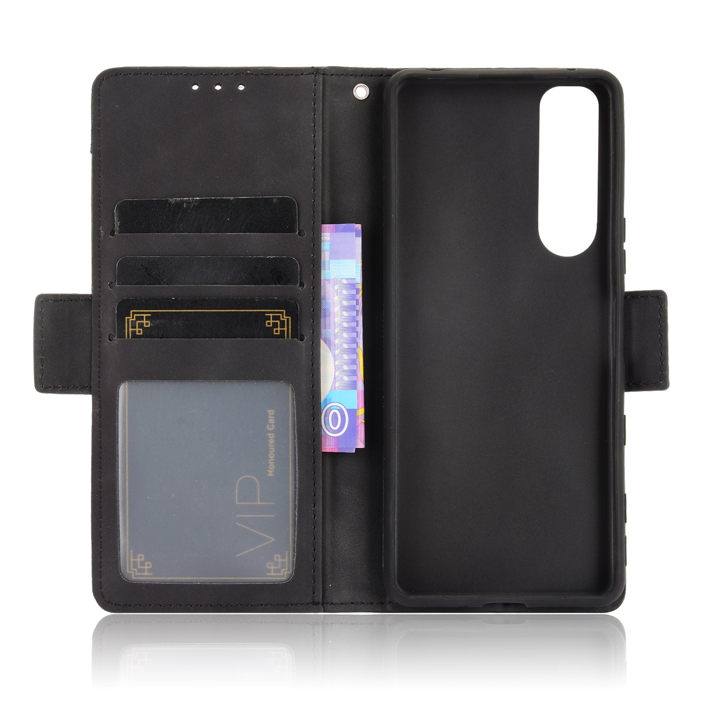 Multiple Card Slots Design Wallet Stand Leather Protection Phone Case Shell for Sony Xperia 5 III 5G