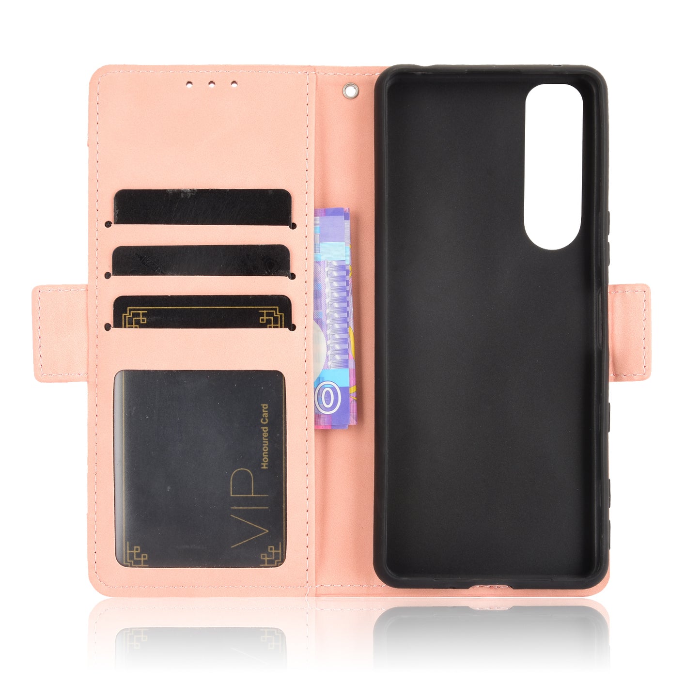 Multiple Card Slots Design Wallet Stand Leather Protection Phone Case Shell for Sony Xperia 5 III 5G