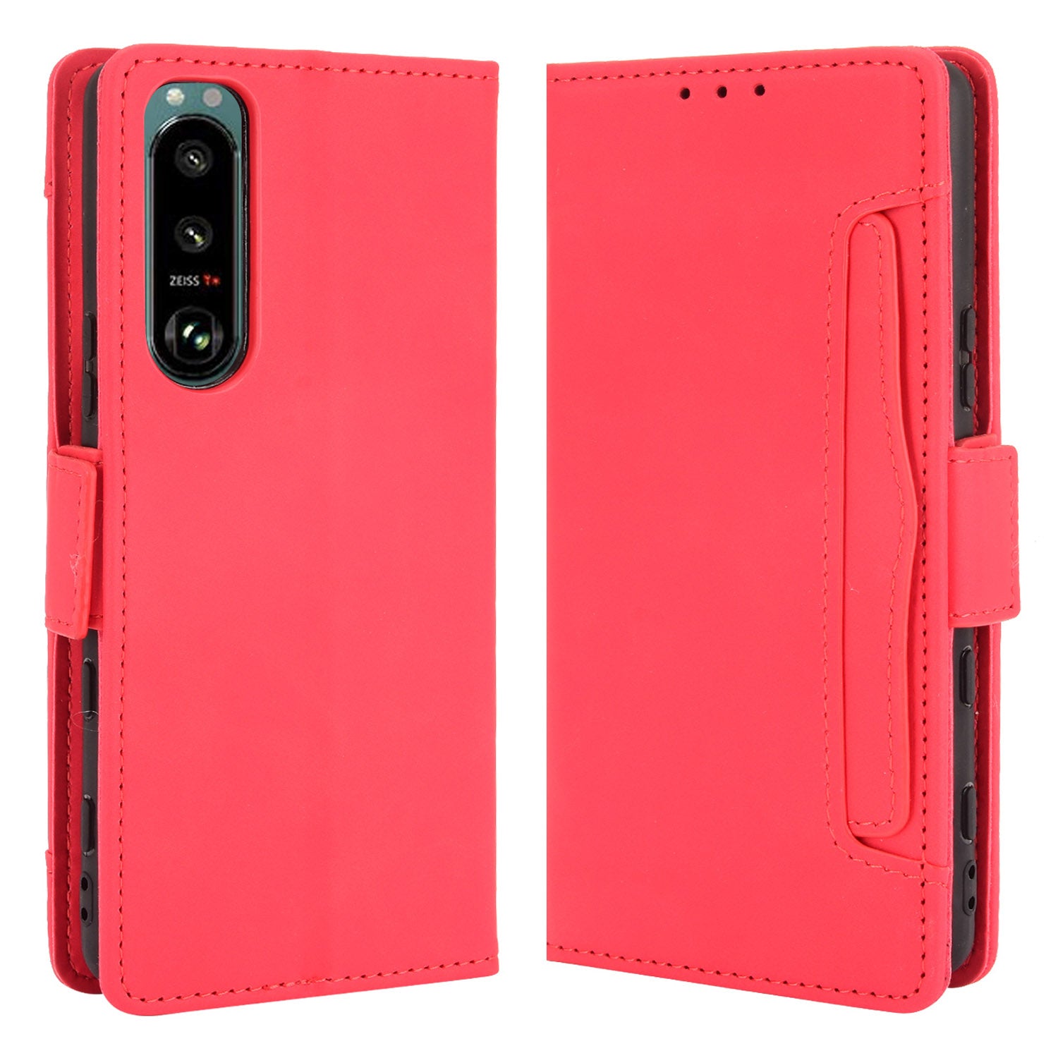 Multiple Card Slots Design Wallet Stand Leather Protection Phone Case Shell for Sony Xperia 5 III 5G