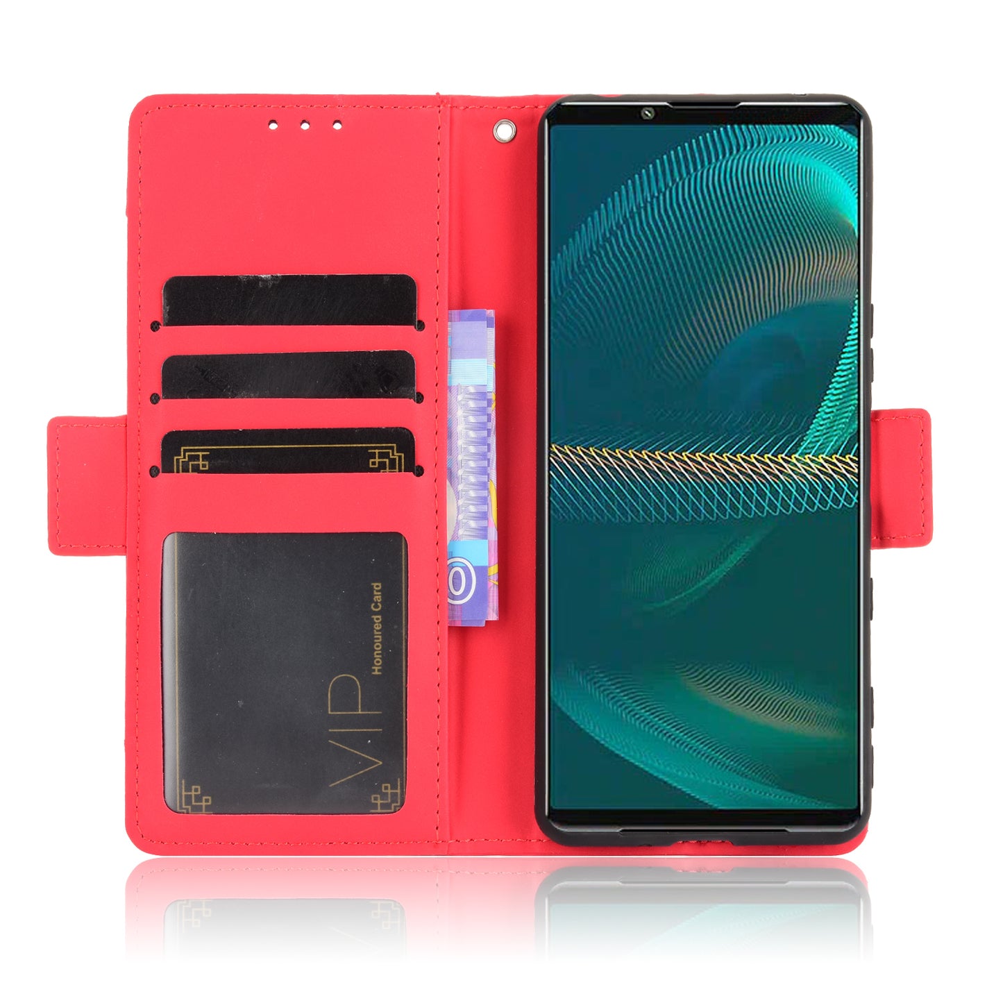 Multiple Card Slots Design Wallet Stand Leather Protection Phone Case Shell for Sony Xperia 5 III 5G