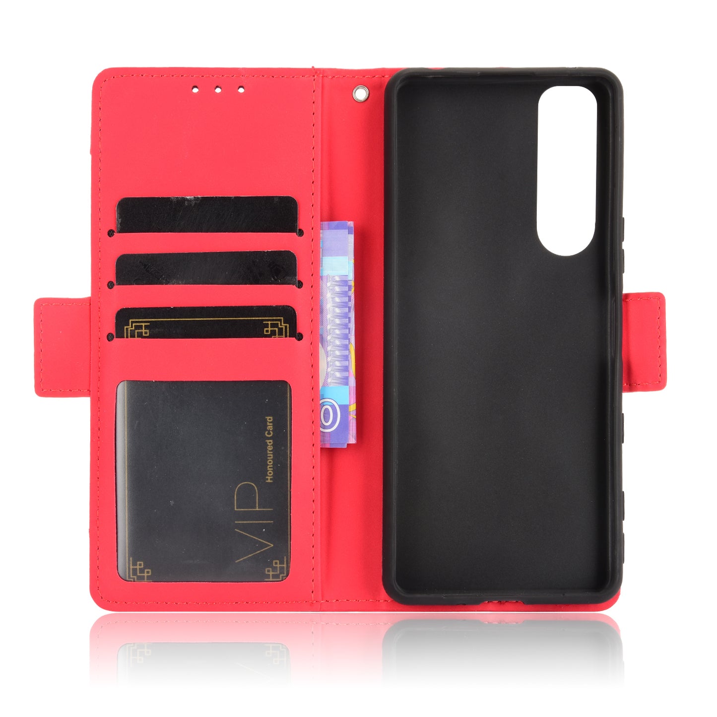 Multiple Card Slots Design Wallet Stand Leather Protection Phone Case Shell for Sony Xperia 5 III 5G