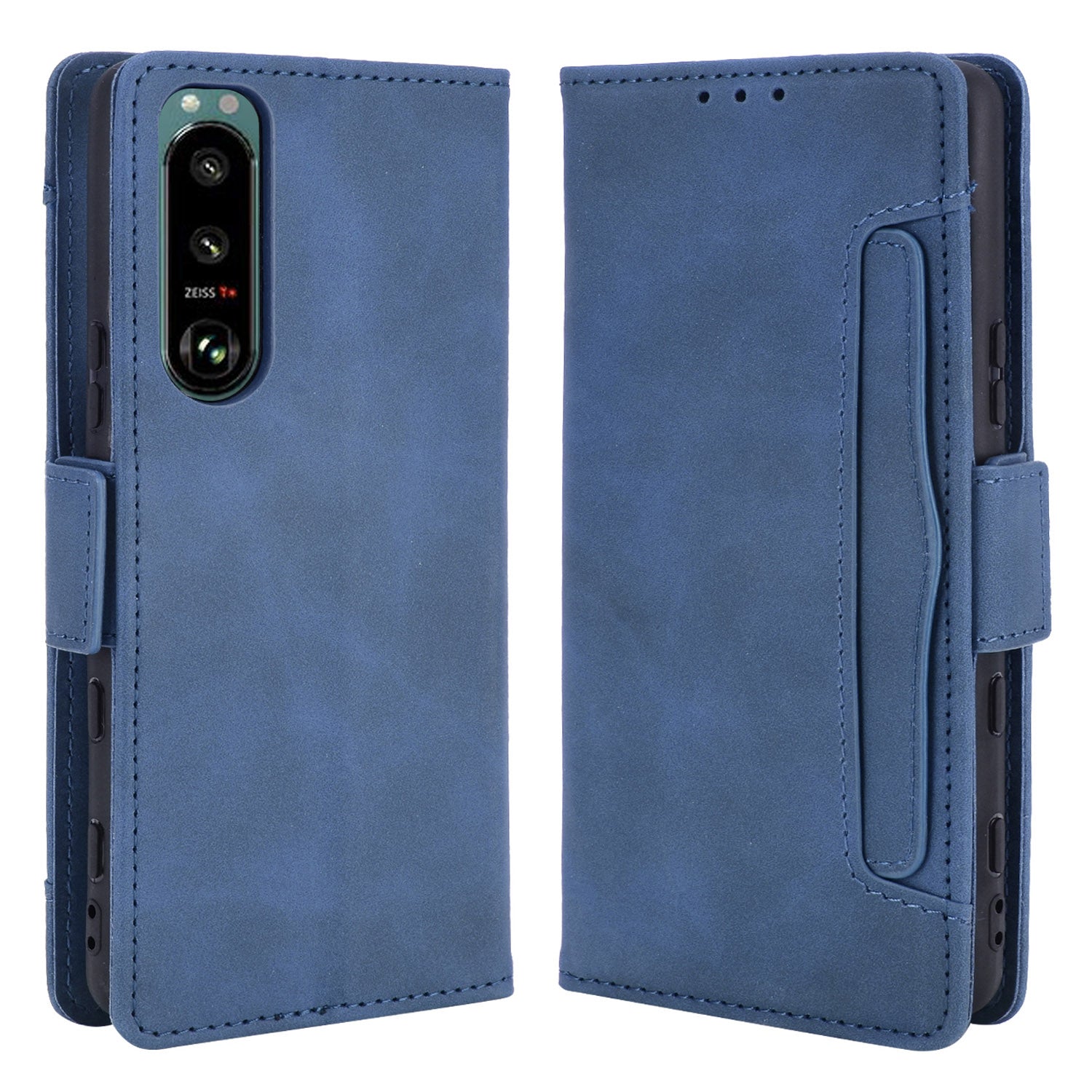 Multiple Card Slots Design Wallet Stand Leather Protection Phone Case Shell for Sony Xperia 5 III 5G