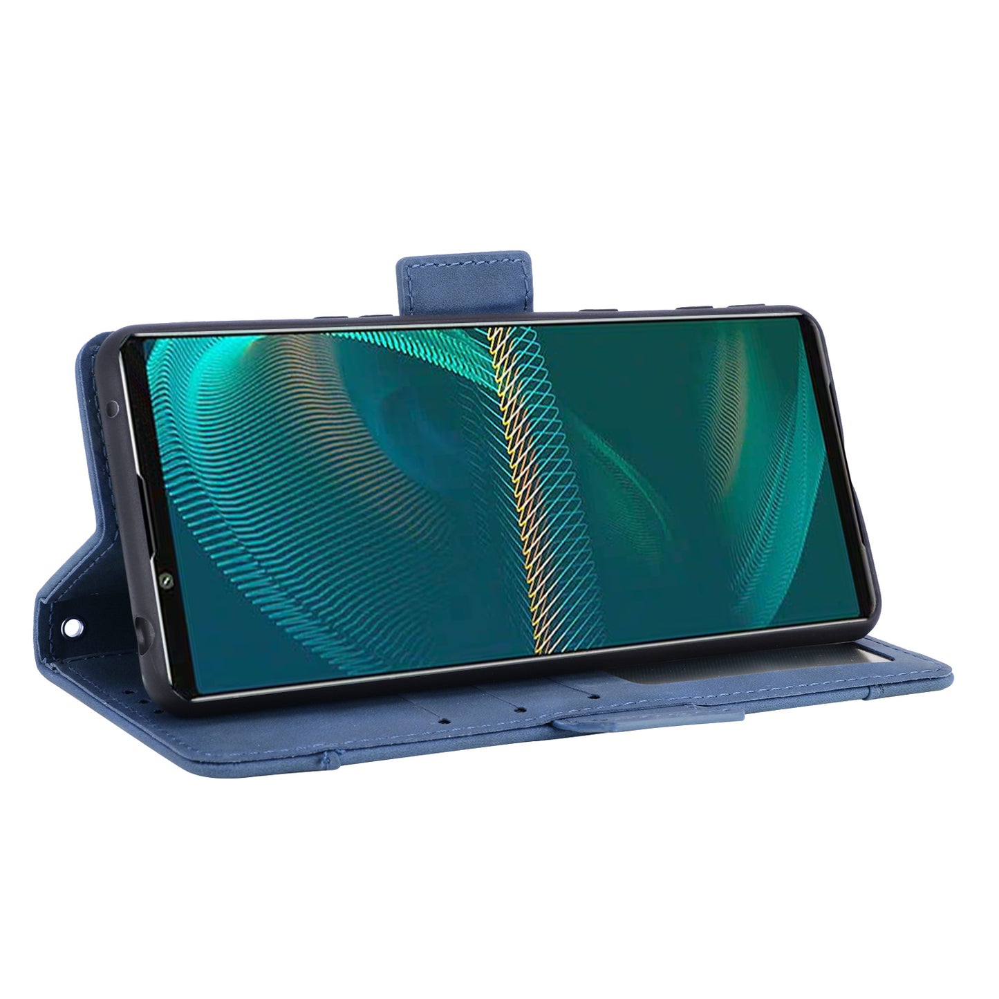 Multiple Card Slots Design Wallet Stand Leather Protection Phone Case Shell for Sony Xperia 5 III 5G