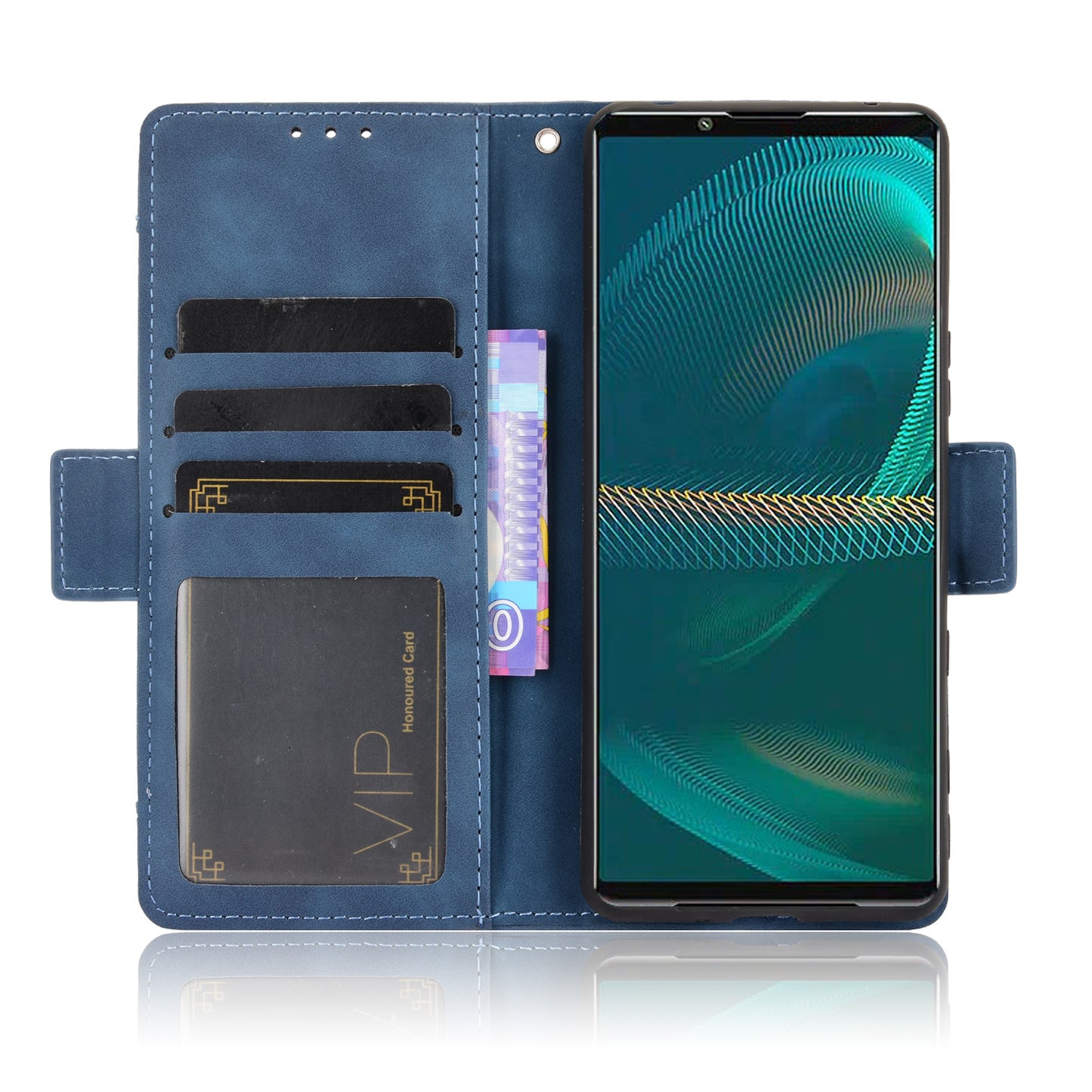 Multiple Card Slots Design Wallet Stand Leather Protection Phone Case Shell for Sony Xperia 5 III 5G