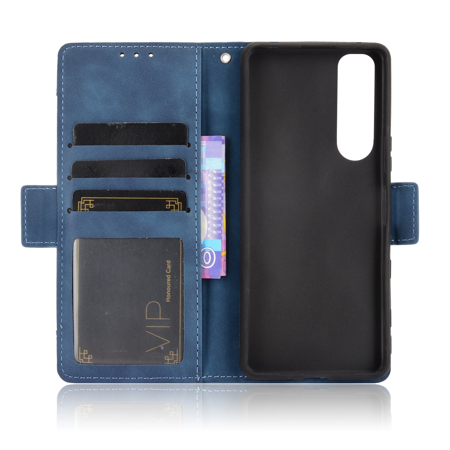Multiple Card Slots Design Wallet Stand Leather Protection Phone Case Shell for Sony Xperia 5 III 5G