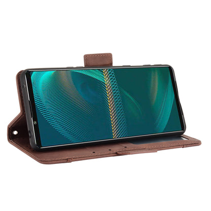 Multiple Card Slots Design Wallet Stand Leather Protection Phone Case Shell for Sony Xperia 5 III 5G