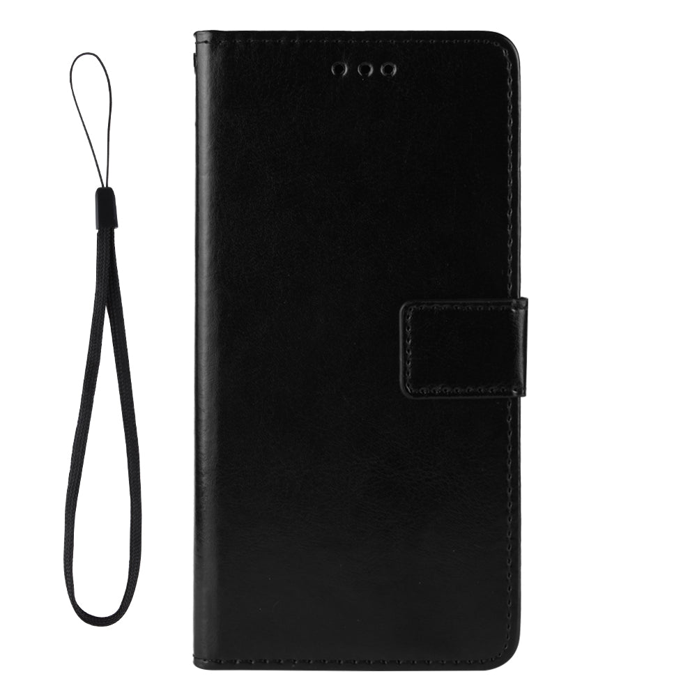 Crazy Horse Skin Leather Wallet Shell Protective Cover with Stand and Strap for Sony Xperia 5 III 5G