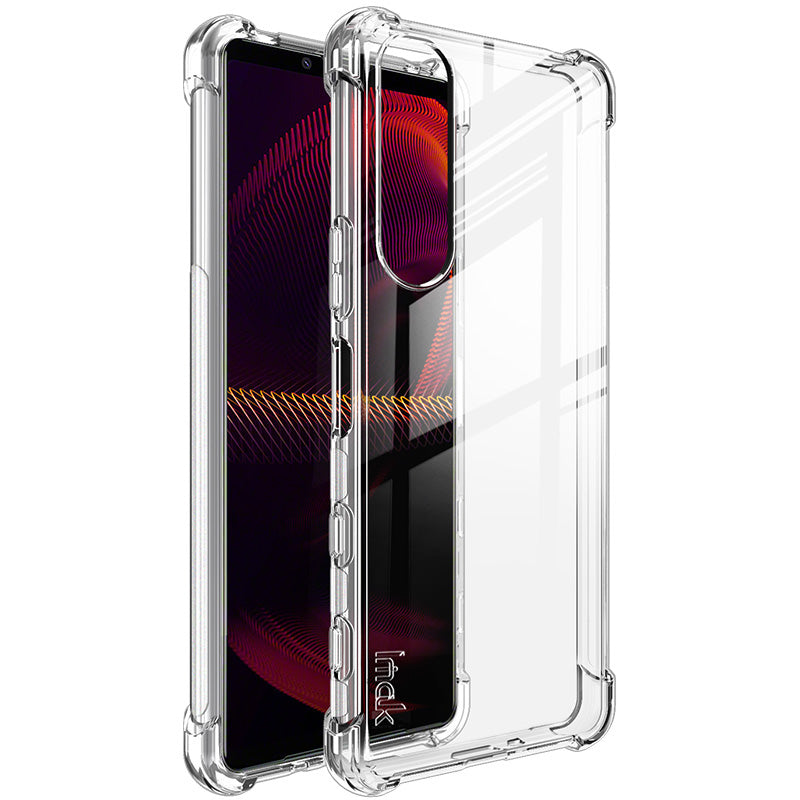 IMAK Airbag Shock-resistant TPU Soft Mobile Phone Case Cover with Screen Protector for Sony Xperia 5 III 5G