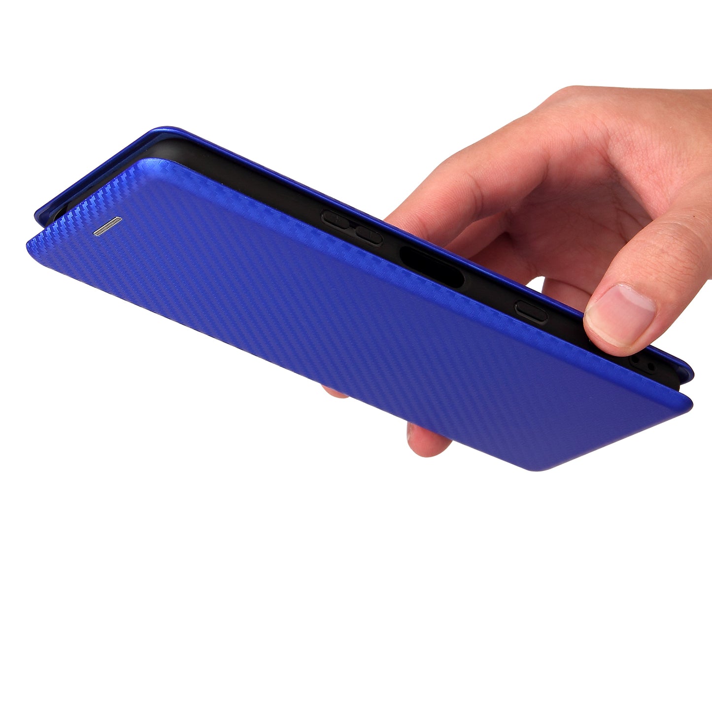 Carbon Fiber Texture Auto-absorbed Cell Phone Stand Cover for Sony Xperia 5 III 5G