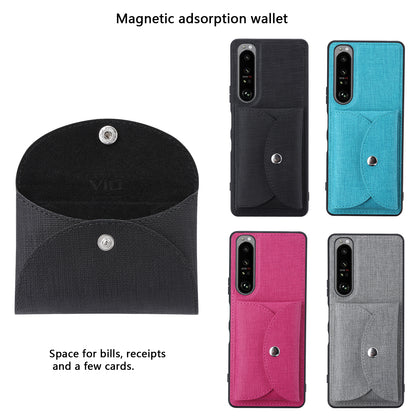 VILI T Series Leather Skin TPU Shell with Movable Magnetic-Absorbed Wallet for Sony Xperia 1 III 5G