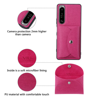 VILI T Series Leather Skin TPU Shell with Movable Magnetic-Absorbed Wallet for Sony Xperia 1 III 5G
