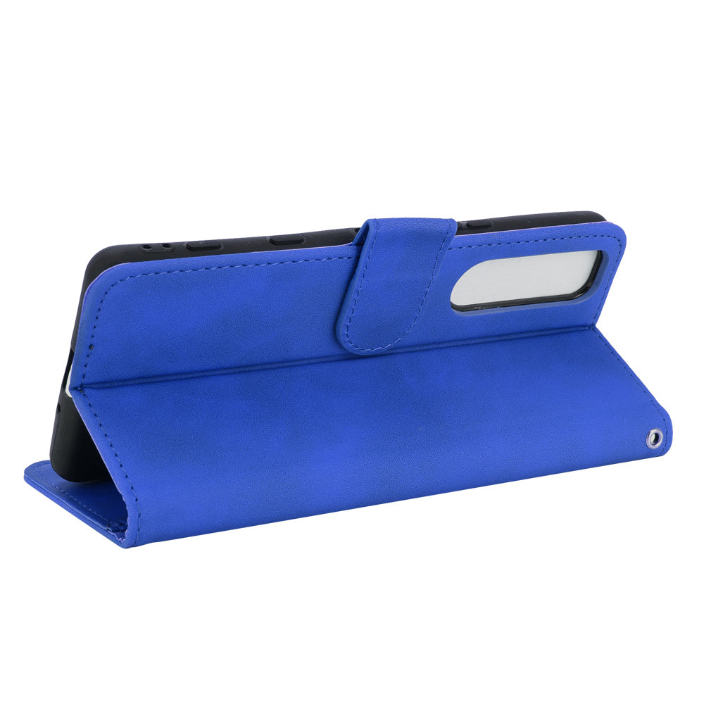 Silky Touch Leather Wallet Stand Phone Cover Case for Sony Xperia 5 III 5G