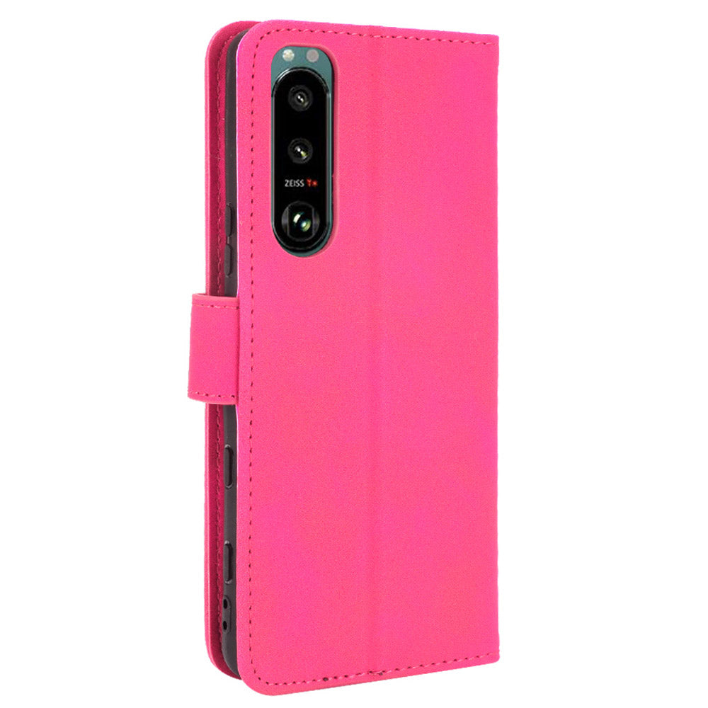 Silky Touch Leather Wallet Stand Phone Cover Case for Sony Xperia 5 III 5G