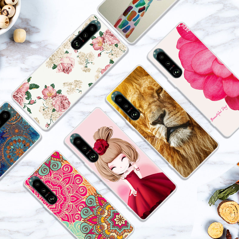 Full Protection Pattern Printing Flexible TPU Phone Cover Case for Sony Xperia 5 III 5G