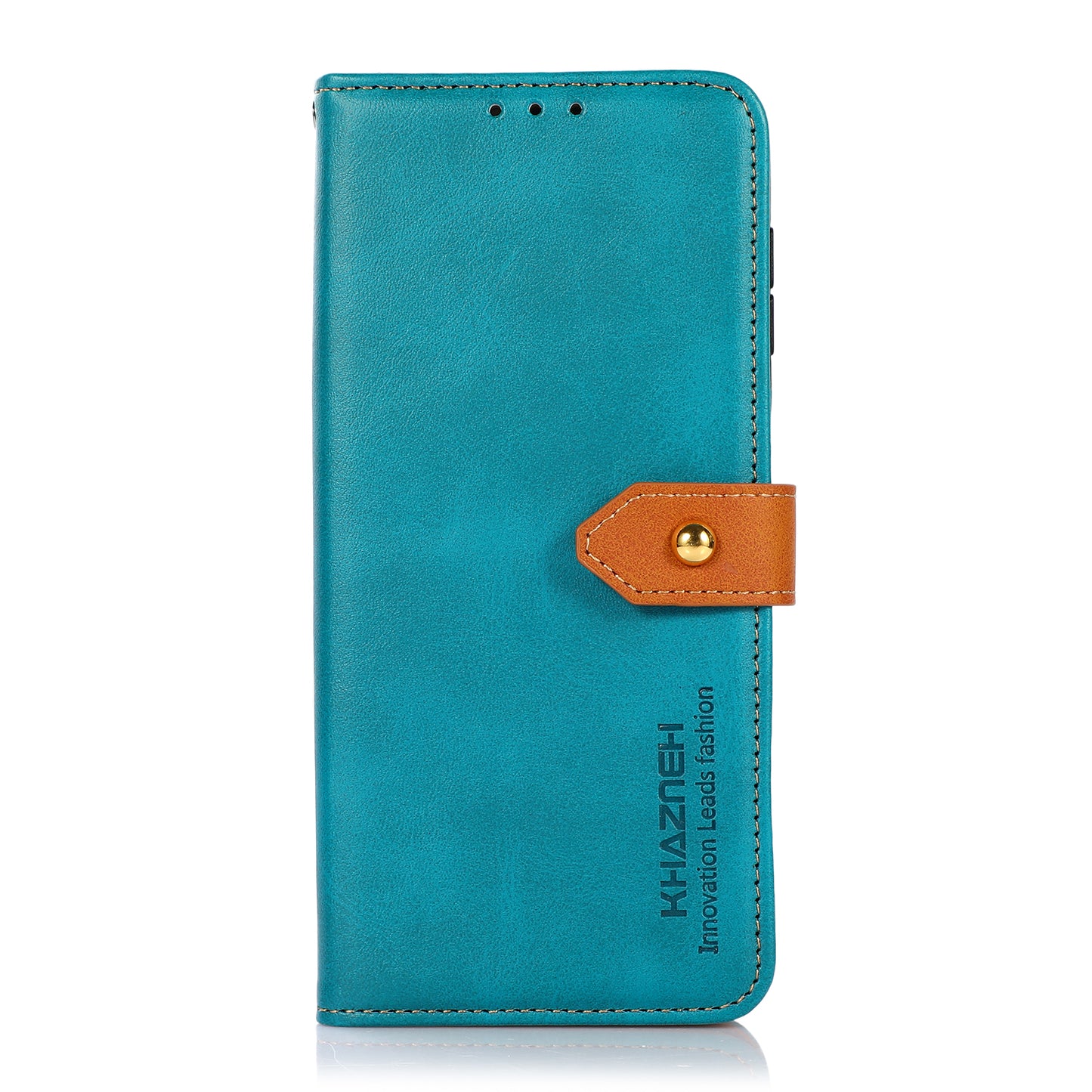 KHAZNEH Golden Magnetic Clasp Dual Color Stand Wallet Leather Protective Case for Sony Xperia 5 III 5G