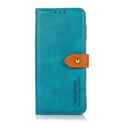 KHAZNEH Golden Magnetic Clasp Dual Color Stand Wallet Leather Protective Case for Sony Xperia 5 III 5G