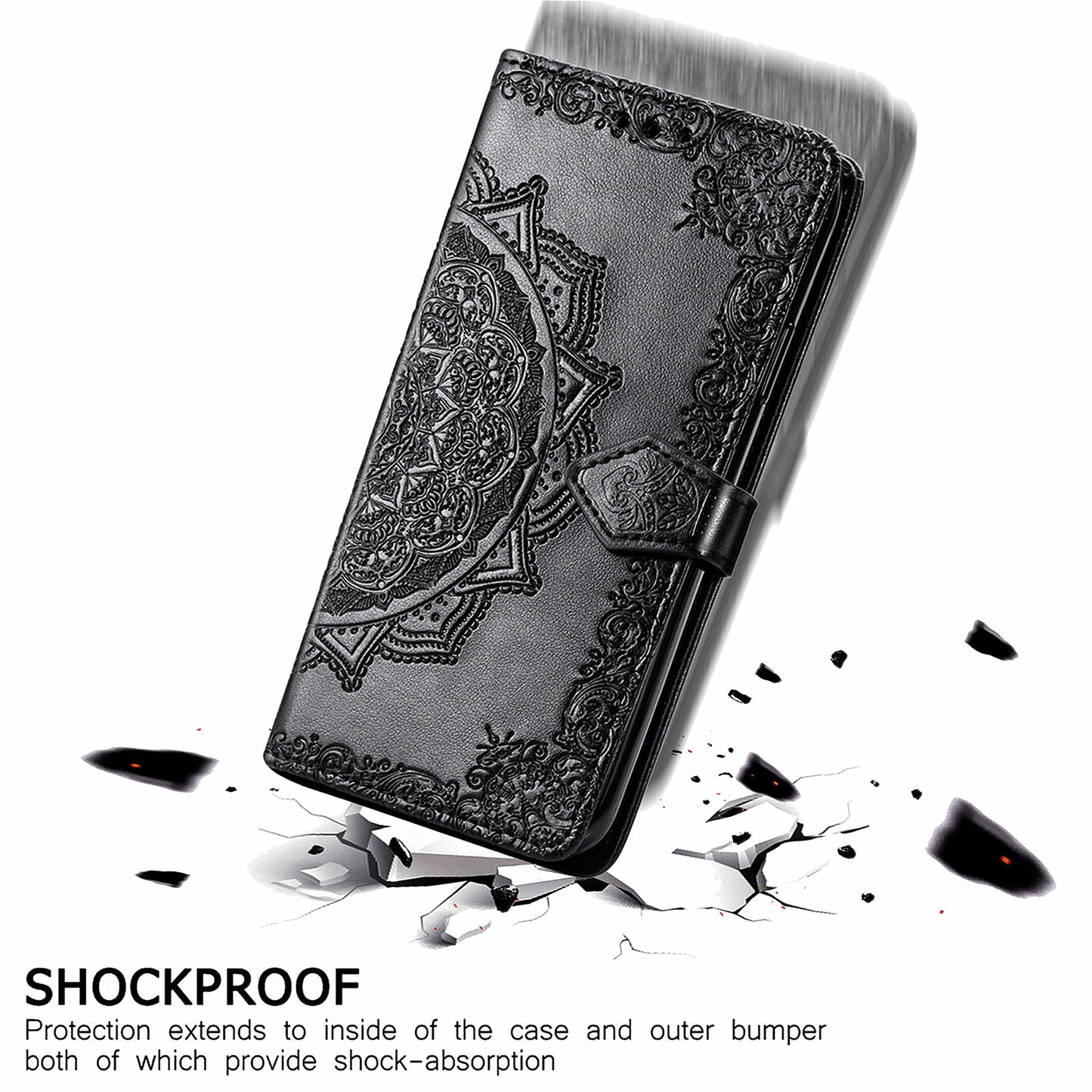 Embossed Mandala Flower Wallet Stand Design Leather Case for Sony Xperia 5 III 5G
