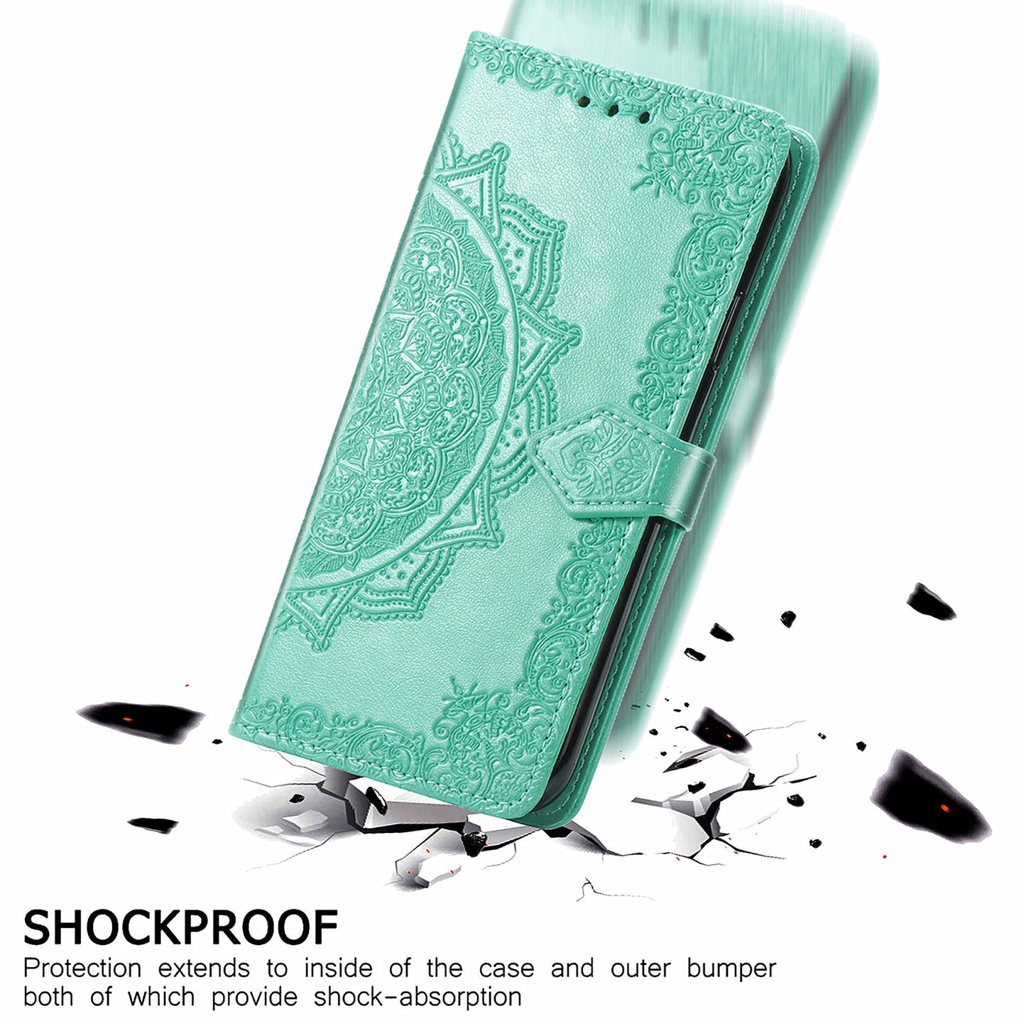 Embossed Mandala Flower Wallet Stand Design Leather Case for Sony Xperia 5 III 5G