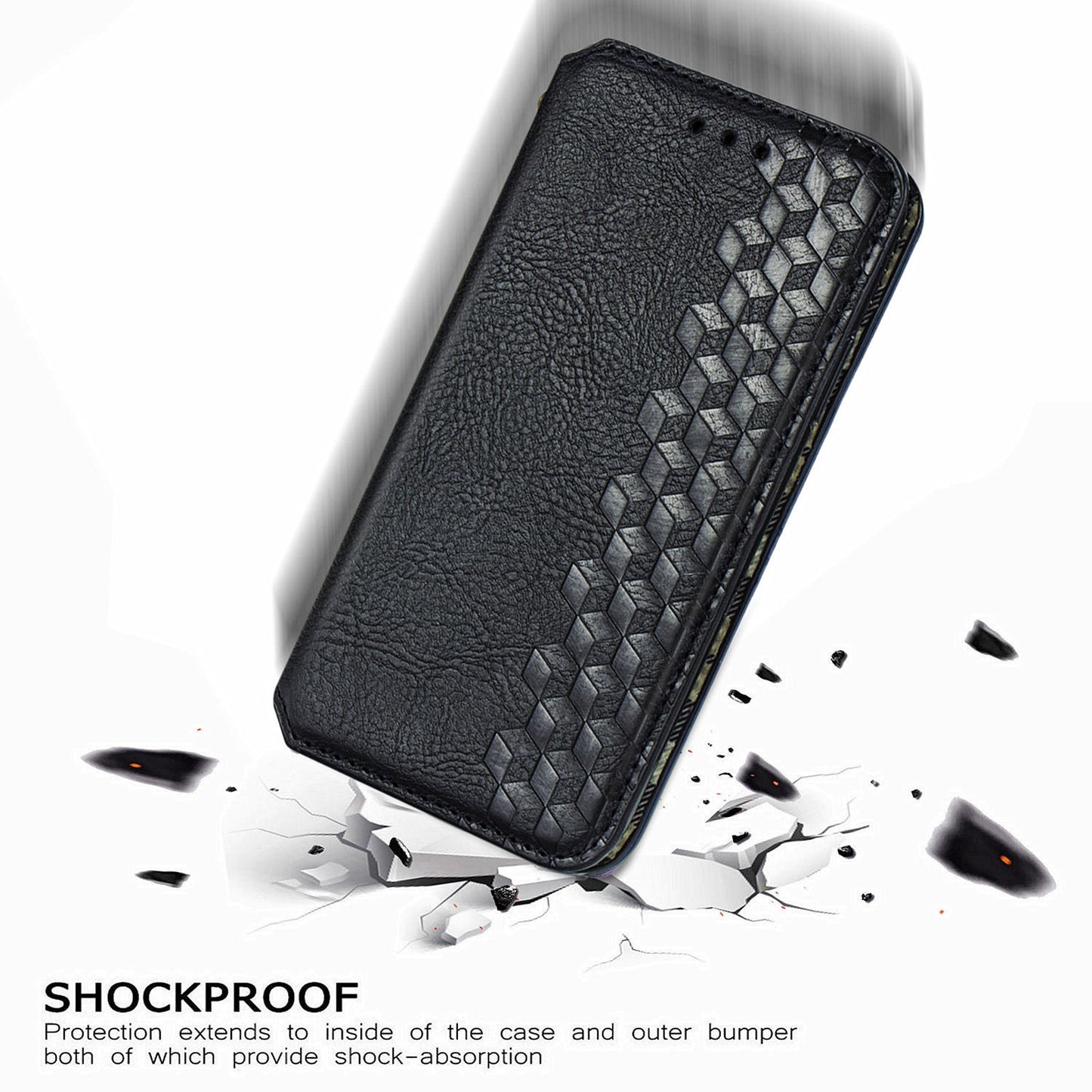 Fashionable Auto-absorbed Rhombus Texture PU Leather Wallet Phone Stand Design Cover for Sony Xperia 5 III 5G