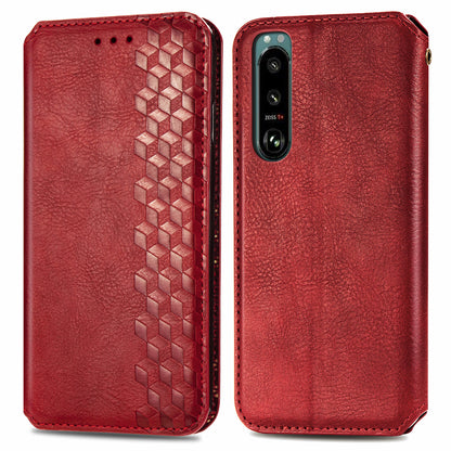 Fashionable Auto-absorbed Rhombus Texture PU Leather Wallet Phone Stand Design Cover for Sony Xperia 5 III 5G