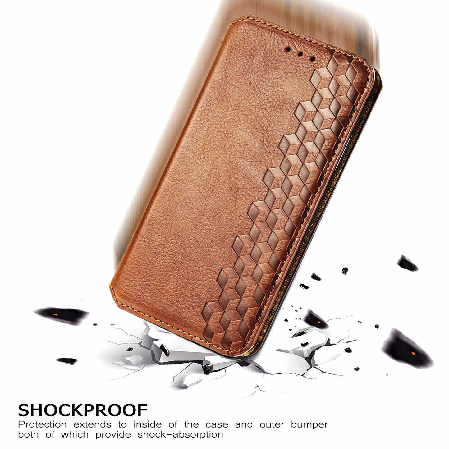 Fashionable Auto-absorbed Rhombus Texture PU Leather Wallet Phone Stand Design Cover for Sony Xperia 5 III 5G