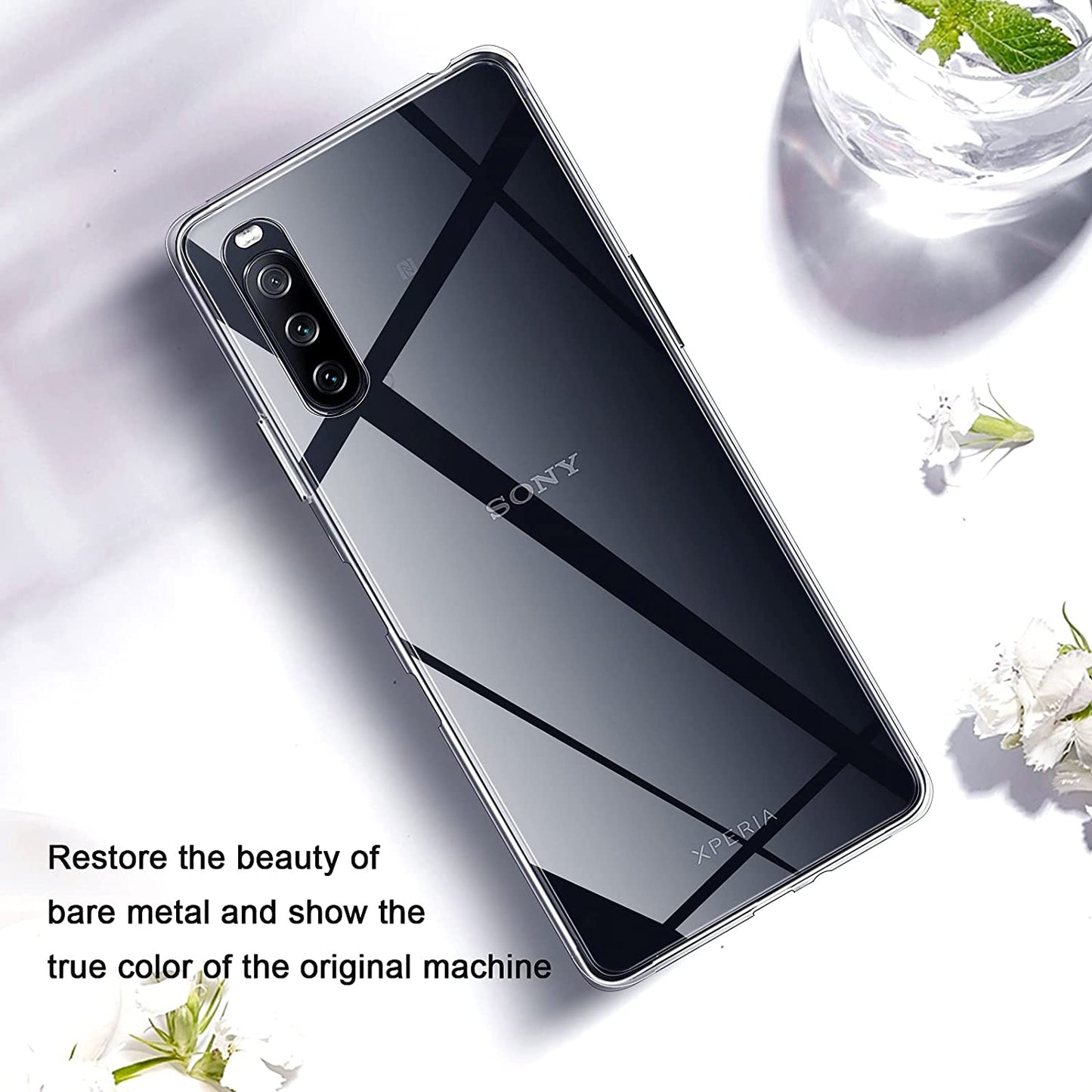 Anti-fingerprint Ultra Clear Flexible TPU Phone Shell Protector Cover for Sony Xperia 10 III 5G