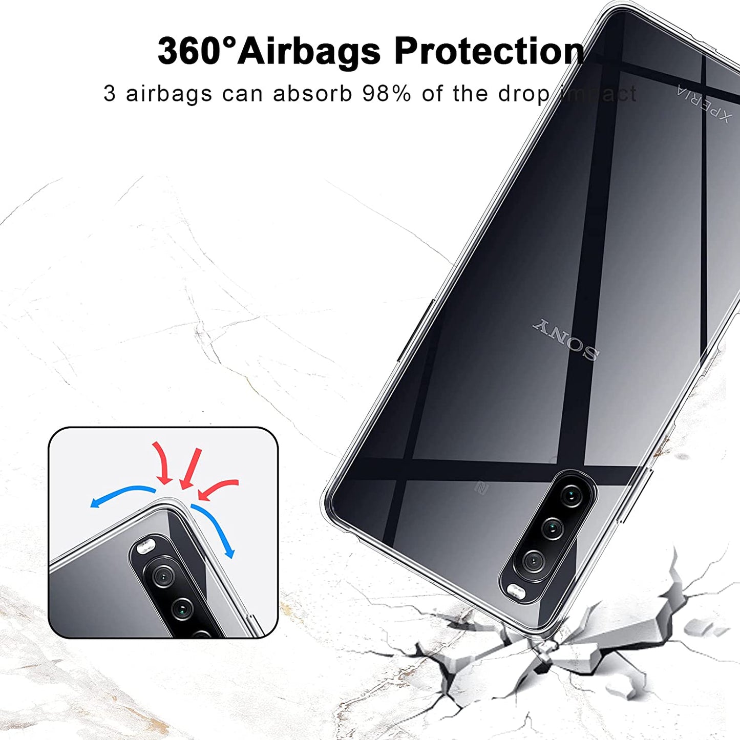 Anti-fingerprint Ultra Clear Flexible TPU Phone Shell Protector Cover for Sony Xperia 10 III 5G