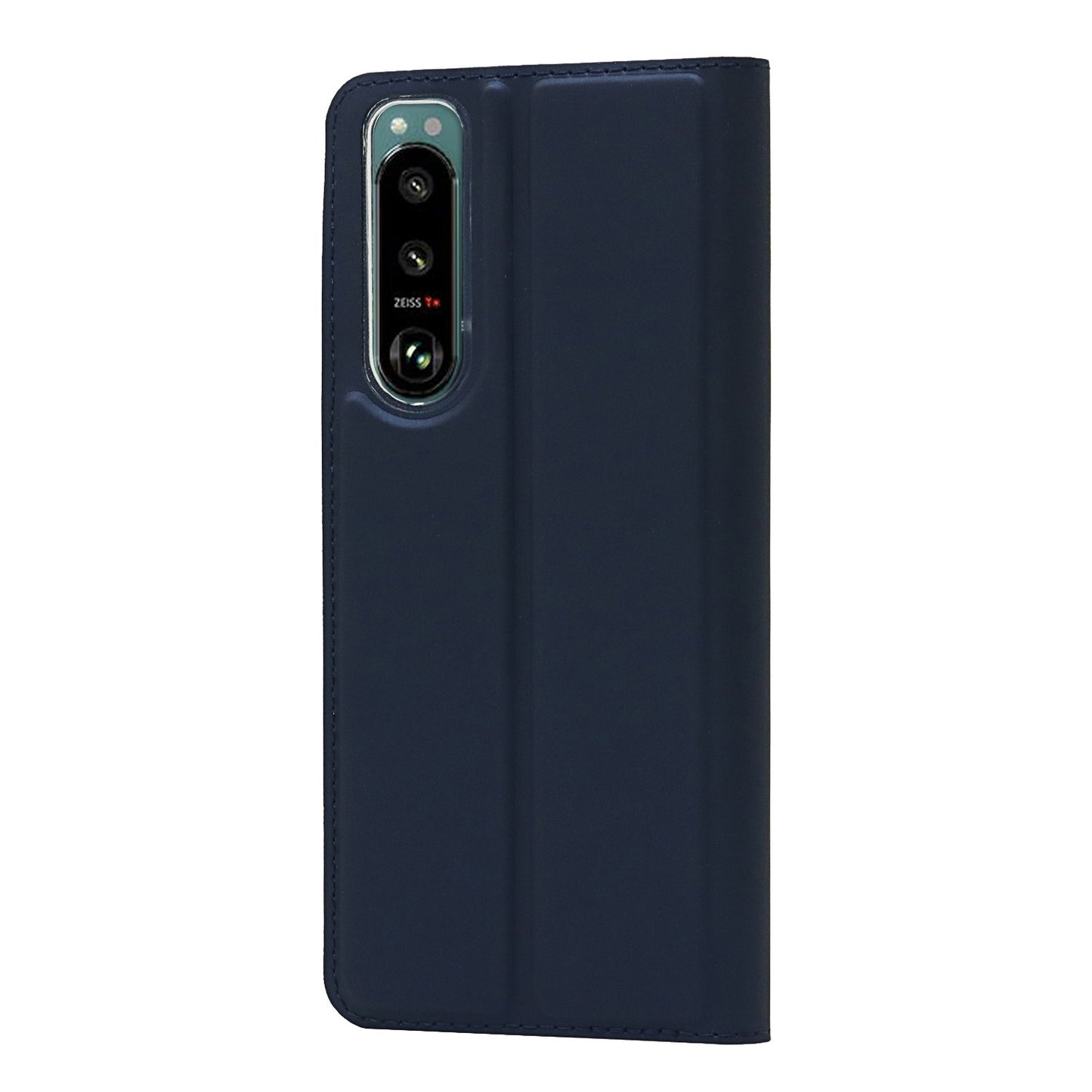 Auto-absorbed PU Leather Coated TPU Phone Case Cover with Stand and Card Slot for Sony Xperia 5 III 5G