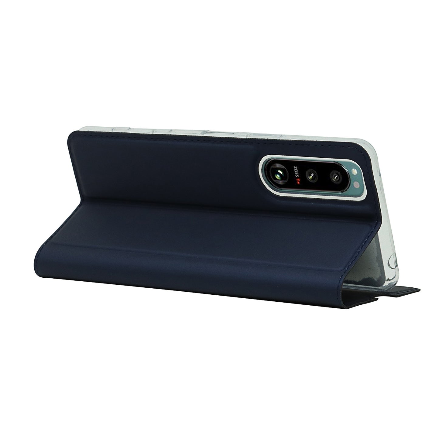 Auto-absorbed PU Leather Coated TPU Phone Case Cover with Stand and Card Slot for Sony Xperia 5 III 5G