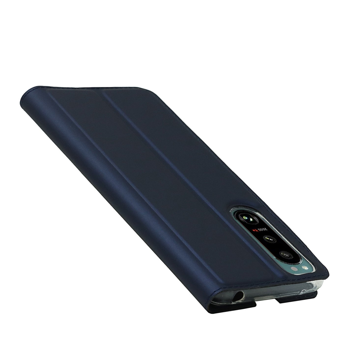 Auto-absorbed PU Leather Coated TPU Phone Case Cover with Stand and Card Slot for Sony Xperia 5 III 5G