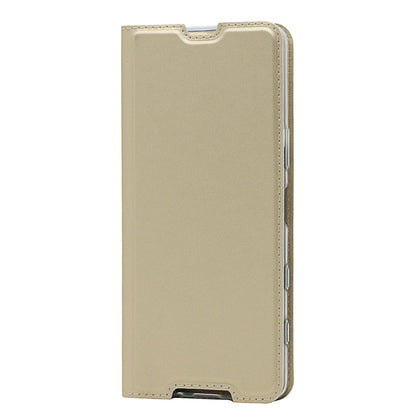 Auto-absorbed PU Leather Coated TPU Phone Case Cover with Stand and Card Slot for Sony Xperia 5 III 5G
