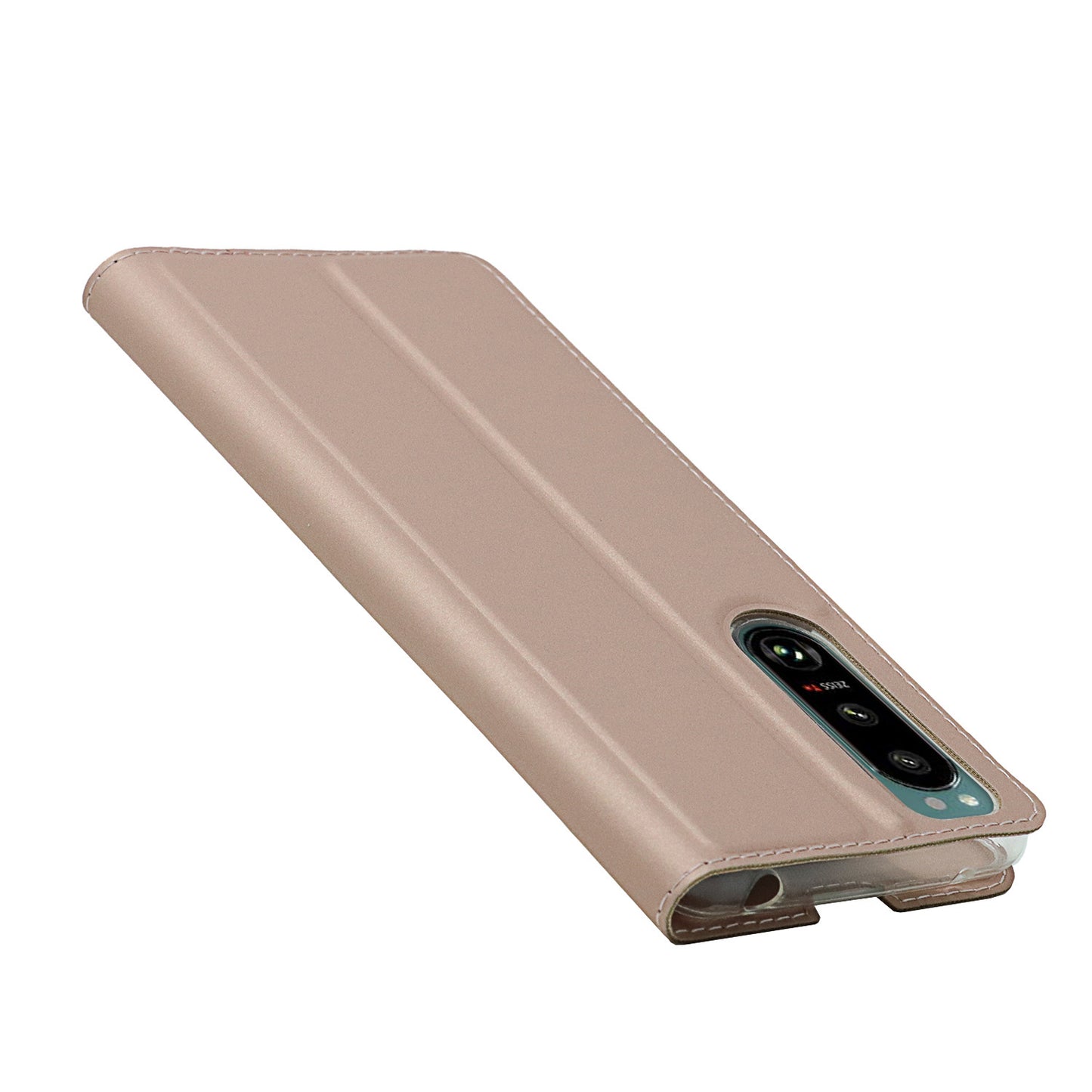 Auto-absorbed PU Leather Coated TPU Phone Case Cover with Stand and Card Slot for Sony Xperia 5 III 5G