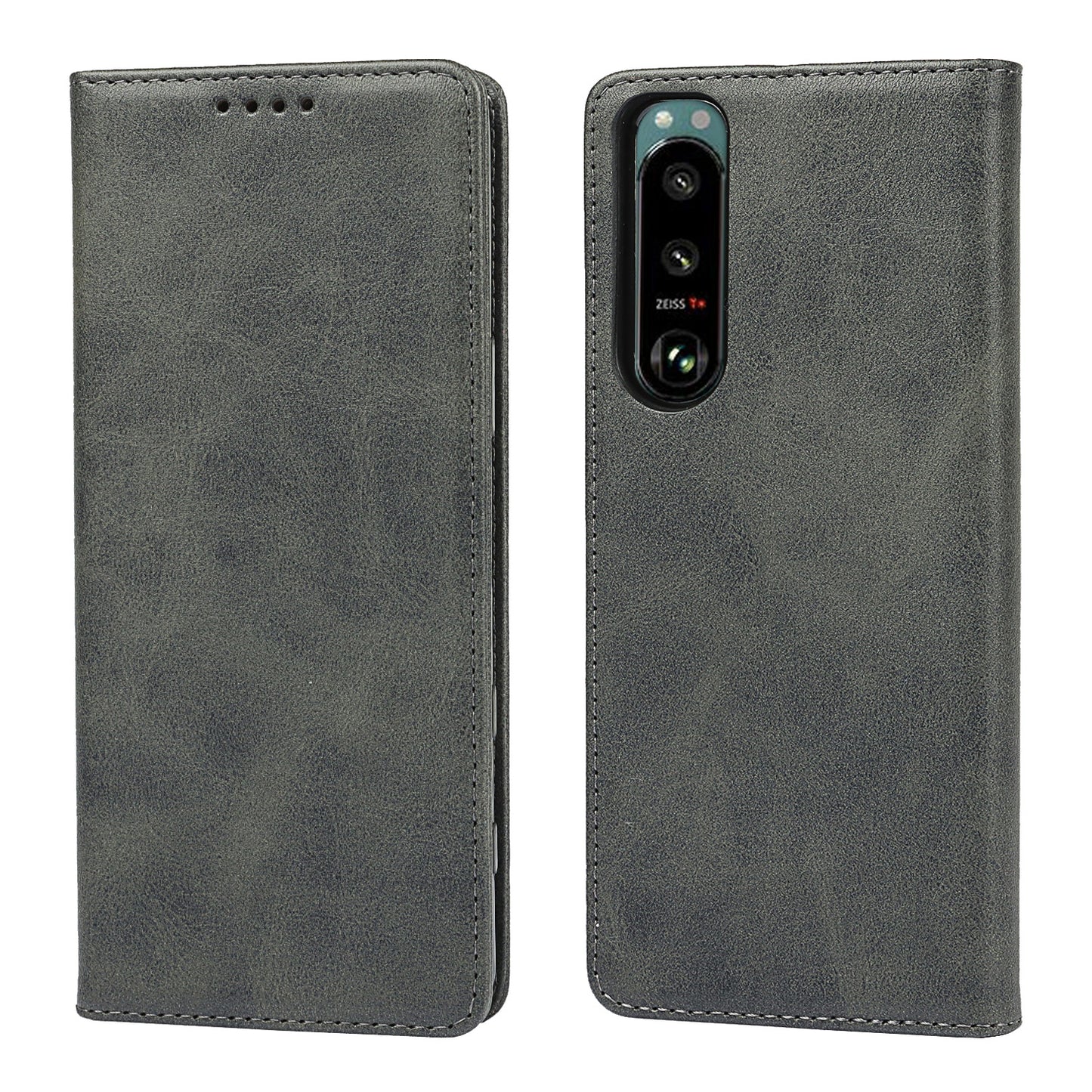 Wallet Design Auto-absorbed Magnet Leather Stand Case for Sony Xperia 5 III 5G