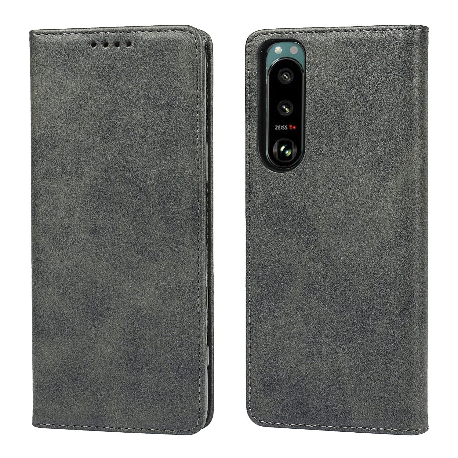 Wallet Design Auto-absorbed Magnet Leather Stand Case for Sony Xperia 5 III 5G