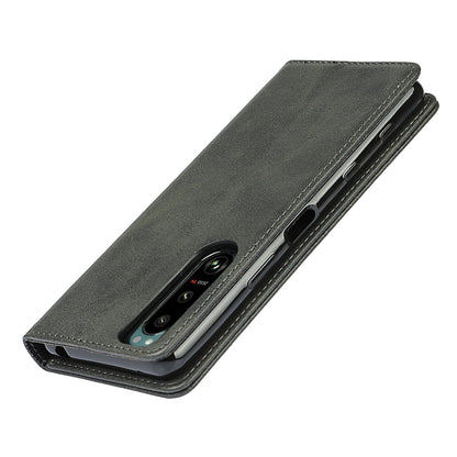 Wallet Design Auto-absorbed Magnet Leather Stand Case for Sony Xperia 5 III 5G