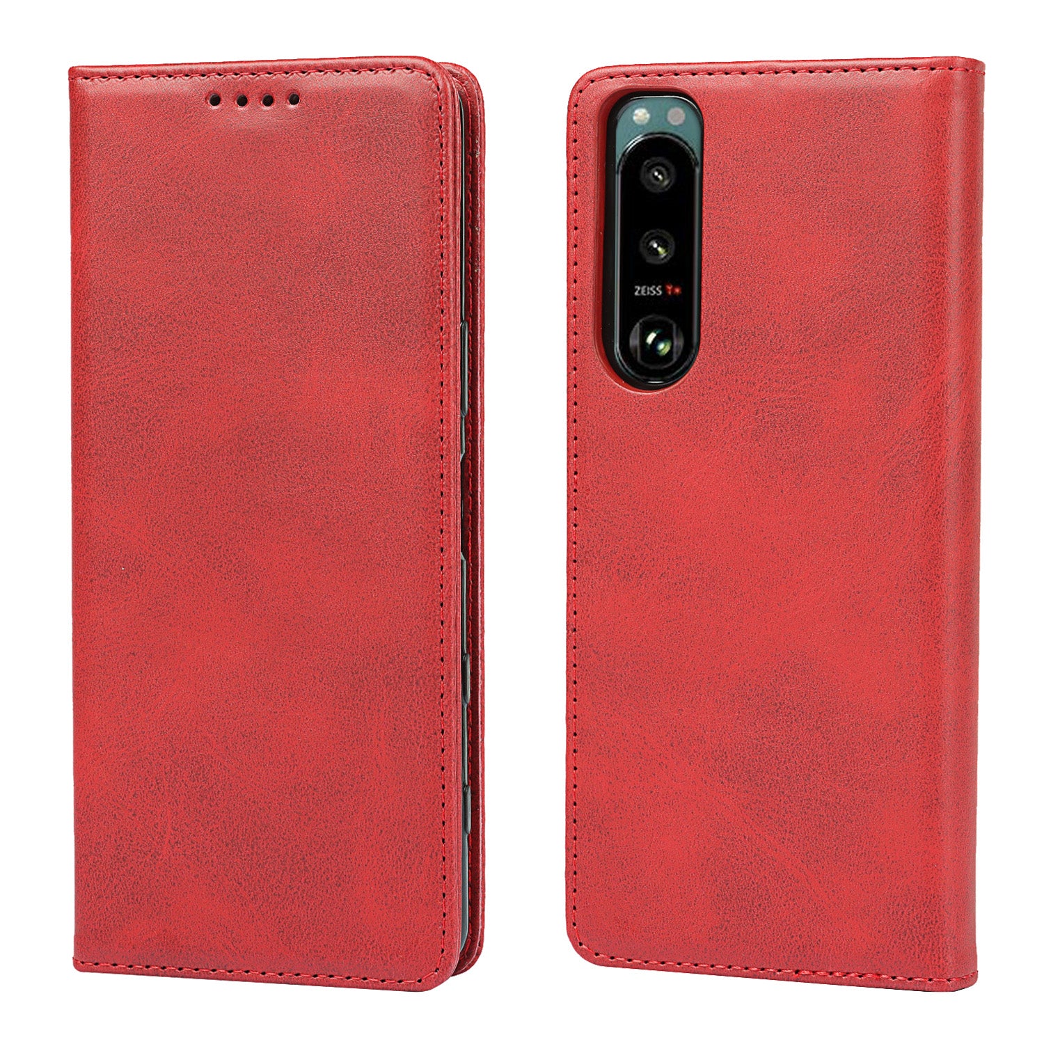 Wallet Design Auto-absorbed Magnet Leather Stand Case for Sony Xperia 5 III 5G
