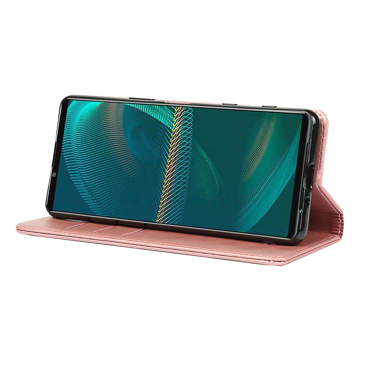 Wallet Design Auto-absorbed Magnet Leather Stand Case for Sony Xperia 5 III 5G