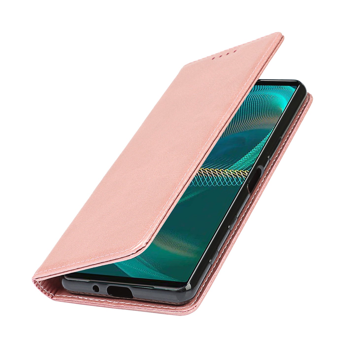 Wallet Design Auto-absorbed Magnet Leather Stand Case for Sony Xperia 5 III 5G
