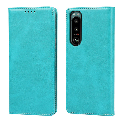 Wallet Design Auto-absorbed Magnet Leather Stand Case for Sony Xperia 5 III 5G