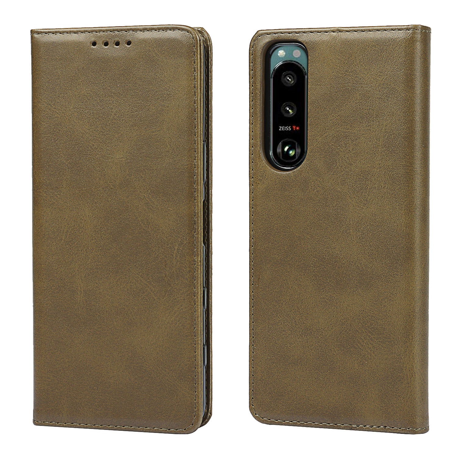 Wallet Design Auto-absorbed Magnet Leather Stand Case for Sony Xperia 5 III 5G