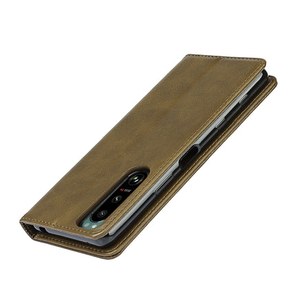 Wallet Design Auto-absorbed Magnet Leather Stand Case for Sony Xperia 5 III 5G