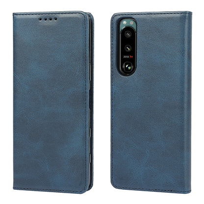 Wallet Design Auto-absorbed Magnet Leather Stand Case for Sony Xperia 5 III 5G