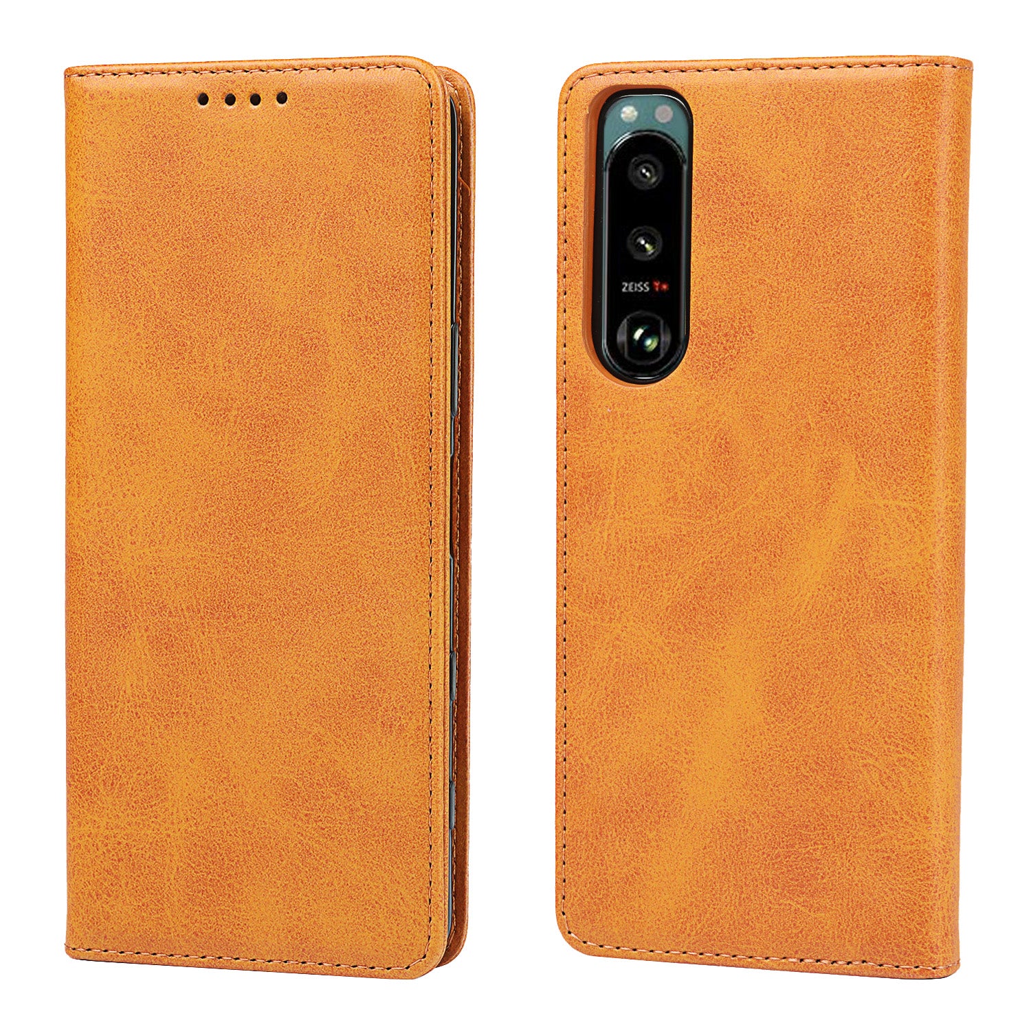 Wallet Design Auto-absorbed Magnet Leather Stand Case for Sony Xperia 5 III 5G