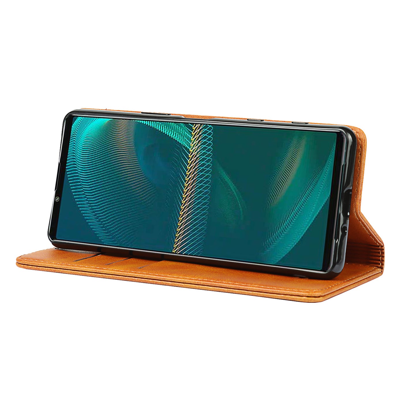 Wallet Design Auto-absorbed Magnet Leather Stand Case for Sony Xperia 5 III 5G