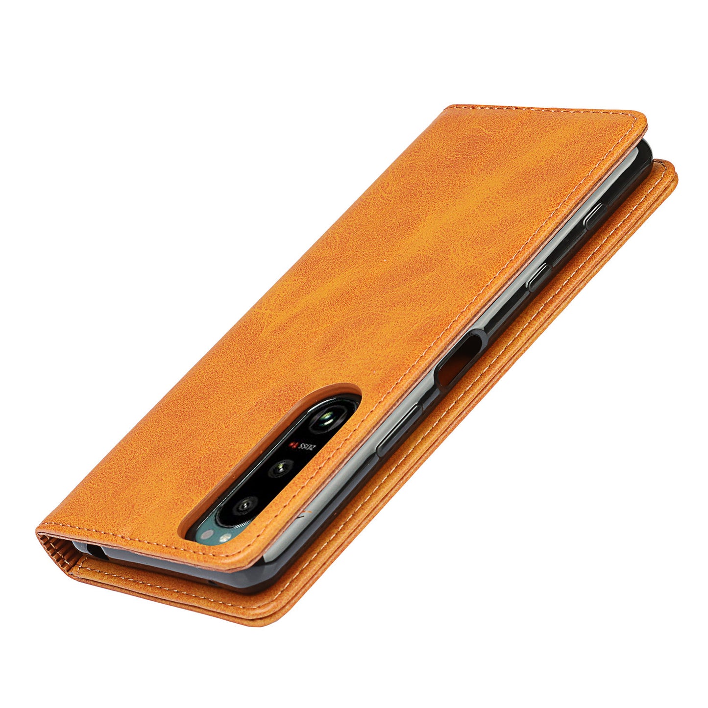Wallet Design Auto-absorbed Magnet Leather Stand Case for Sony Xperia 5 III 5G