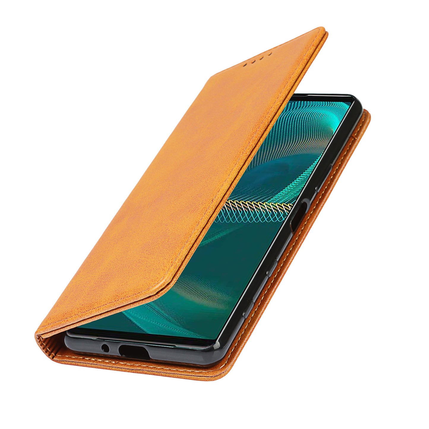 Wallet Design Auto-absorbed Magnet Leather Stand Case for Sony Xperia 5 III 5G