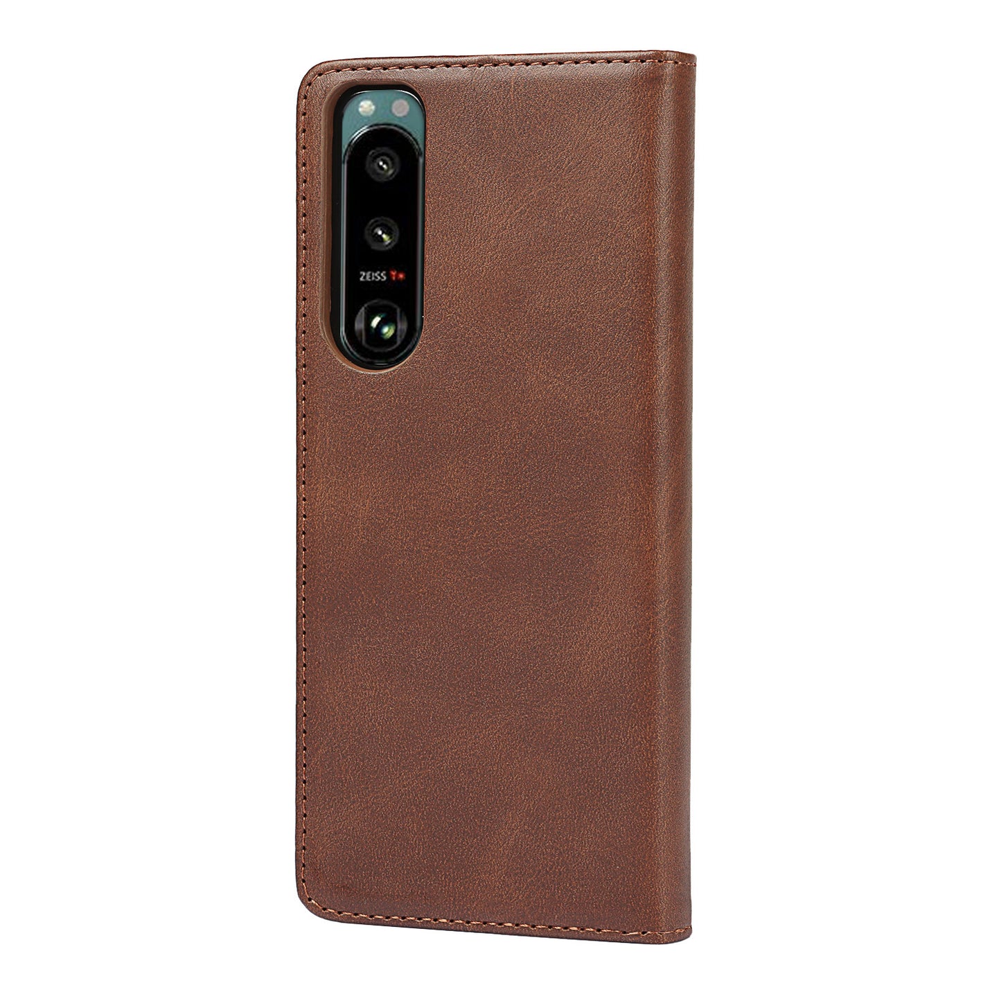 Wallet Design Auto-absorbed Magnet Leather Stand Case for Sony Xperia 5 III 5G