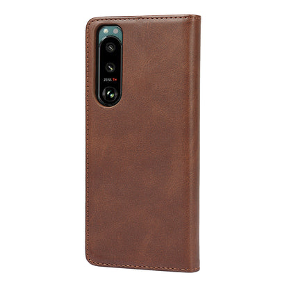 Wallet Design Auto-absorbed Magnet Leather Stand Case for Sony Xperia 5 III 5G