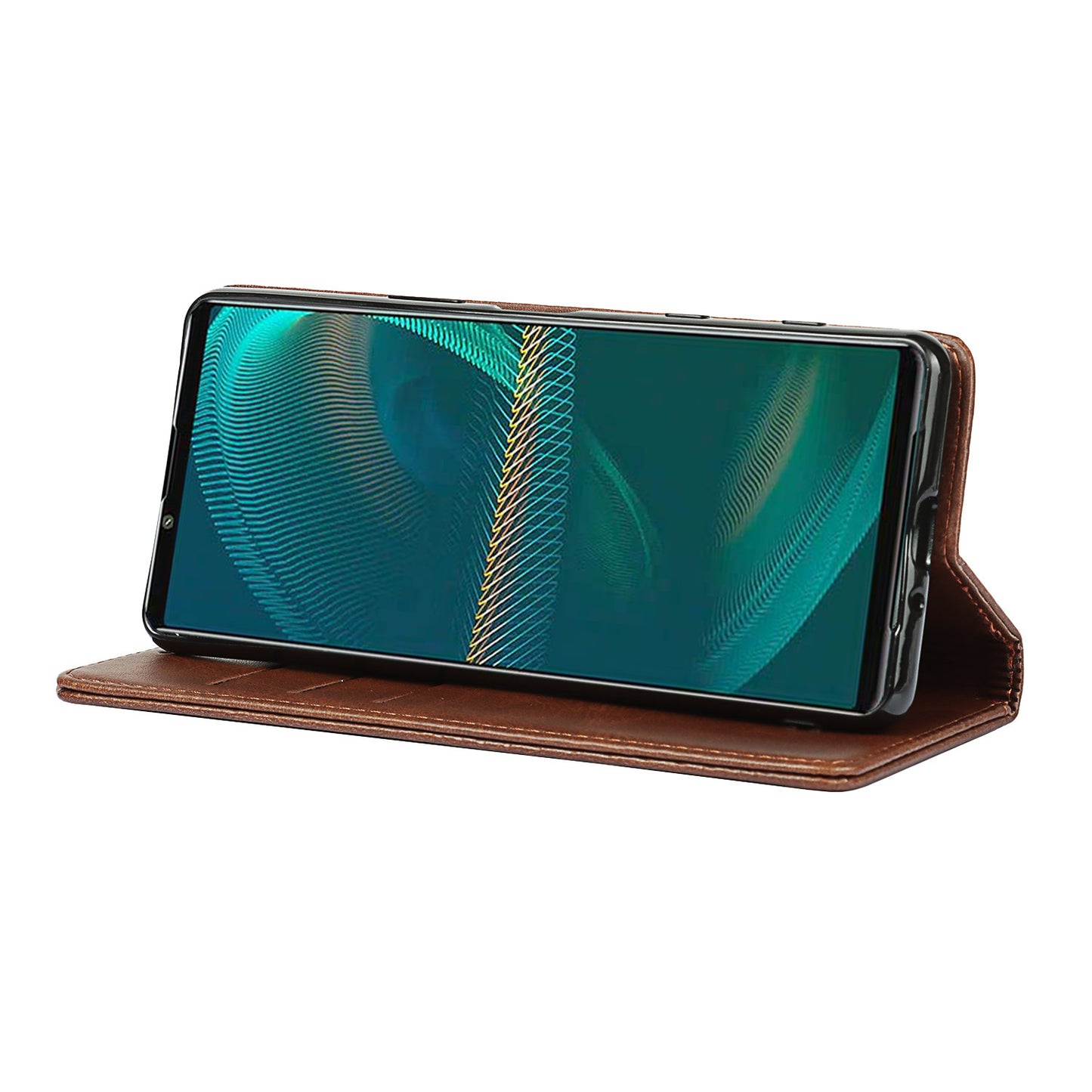Wallet Design Auto-absorbed Magnet Leather Stand Case for Sony Xperia 5 III 5G