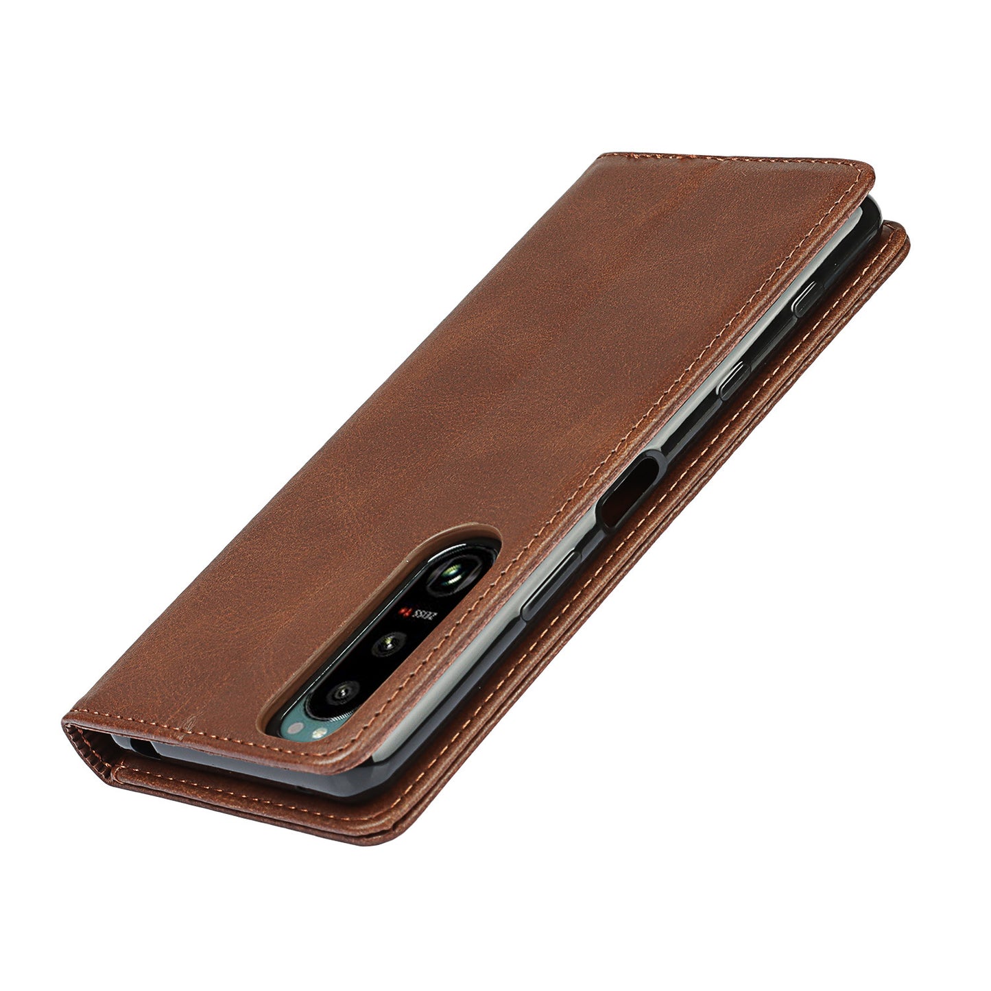 Wallet Design Auto-absorbed Magnet Leather Stand Case for Sony Xperia 5 III 5G